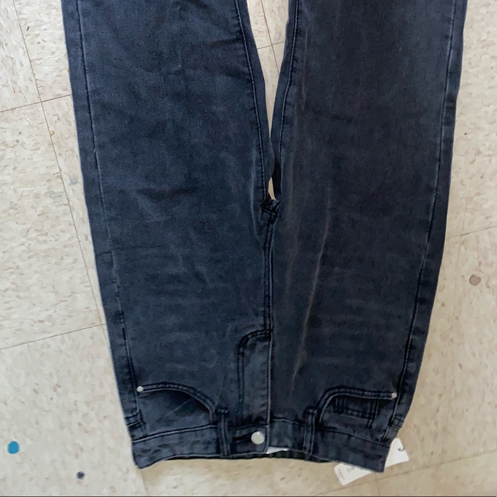 Washed Black High Rise Mom Jeans